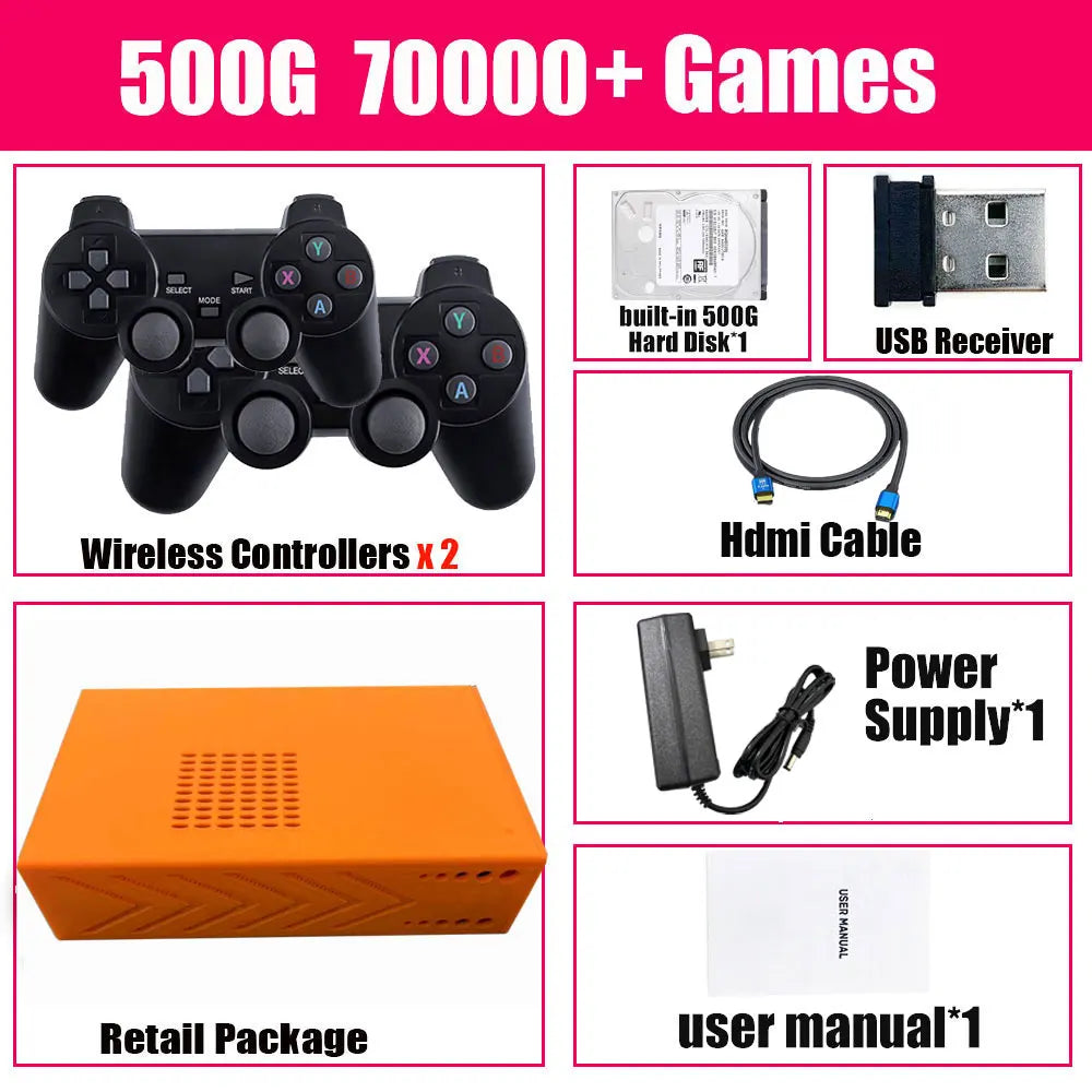 Y3 Pro Batocera Game Console — 4K HD, 60+ Emulators, Wireless Controller TV Console