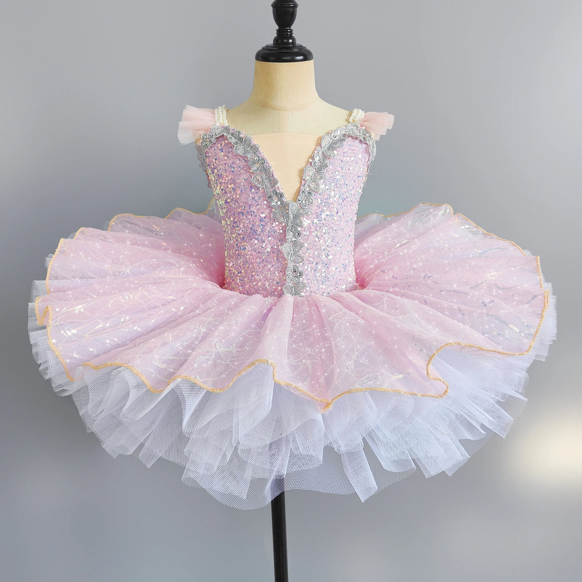 Girls multi-layer tulle ballet tutu dress