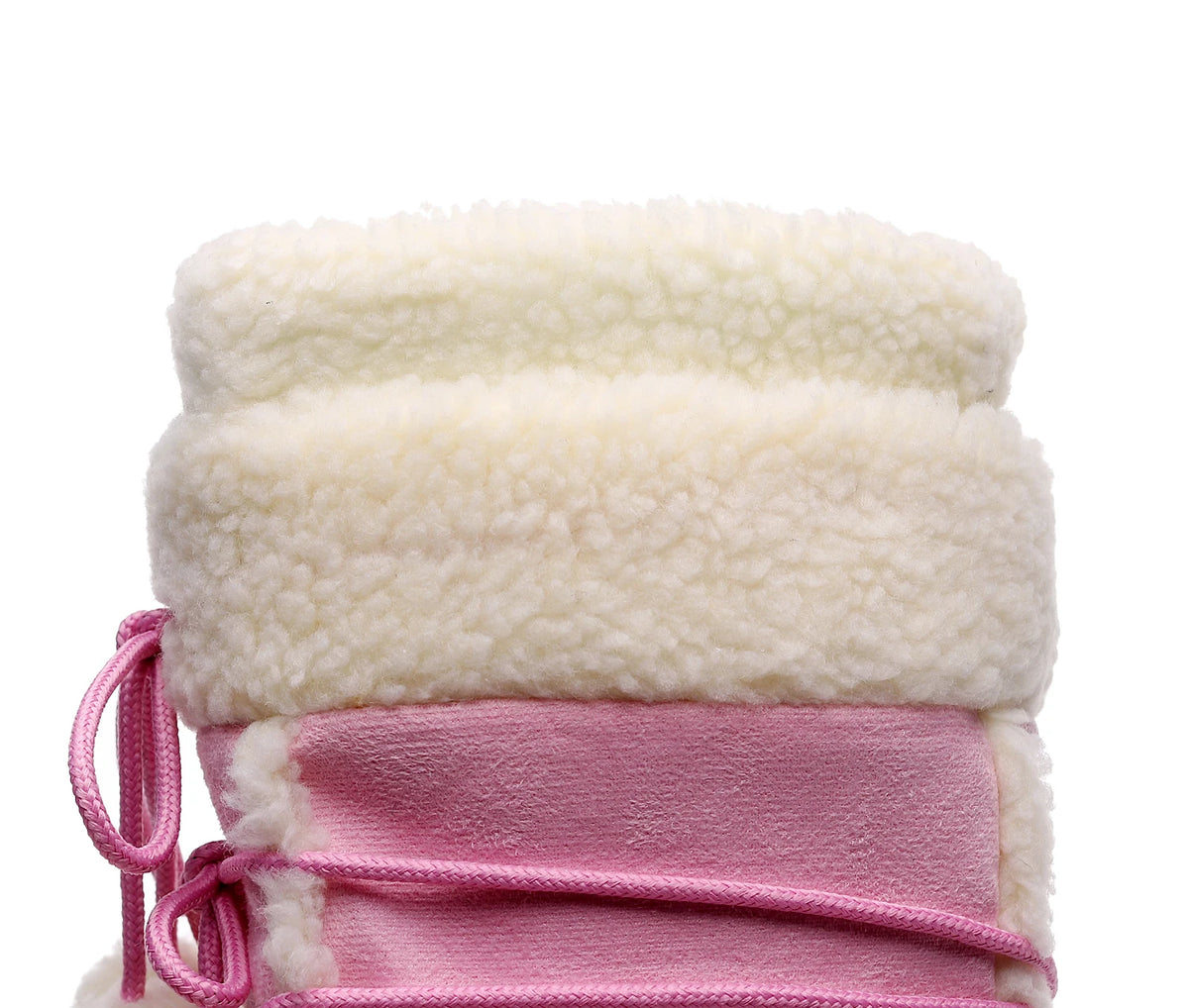 Women's Pink Plush Lace-Up Snow Boots, Platform