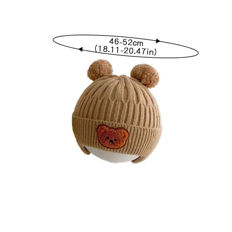 Toddler Bear Ear Knit Hat - Thick Warm Winter Ear Flap Cap - photo 5