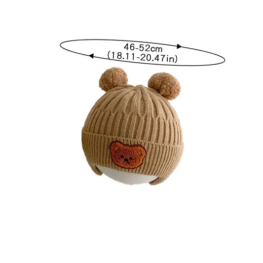 Toddler Bear Ear Knit Hat - Thick Warm Winter Ear Flap Cap - photo 5
