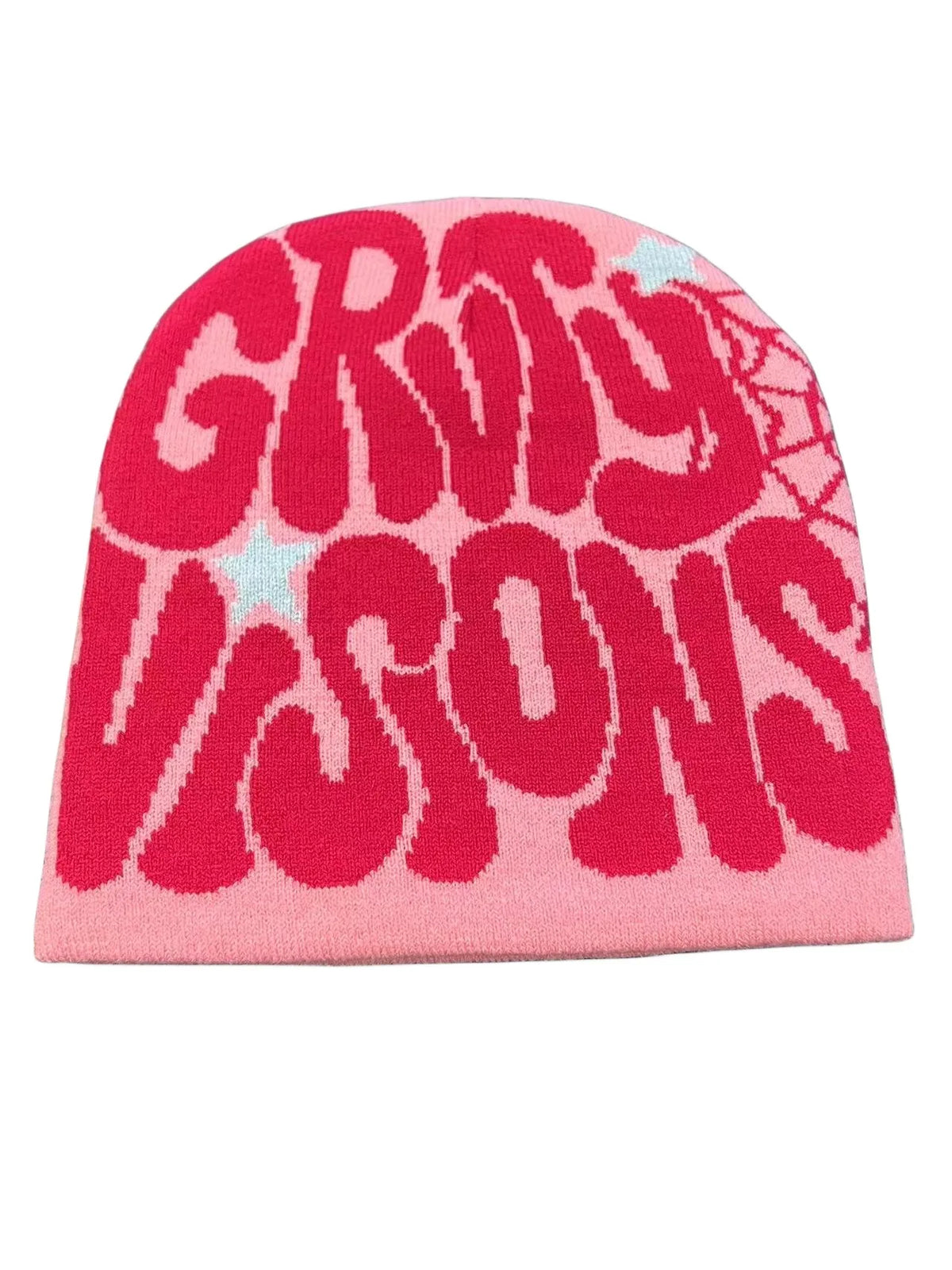 Graphic Knit Beanie, Unisex Y2K Winter Hat