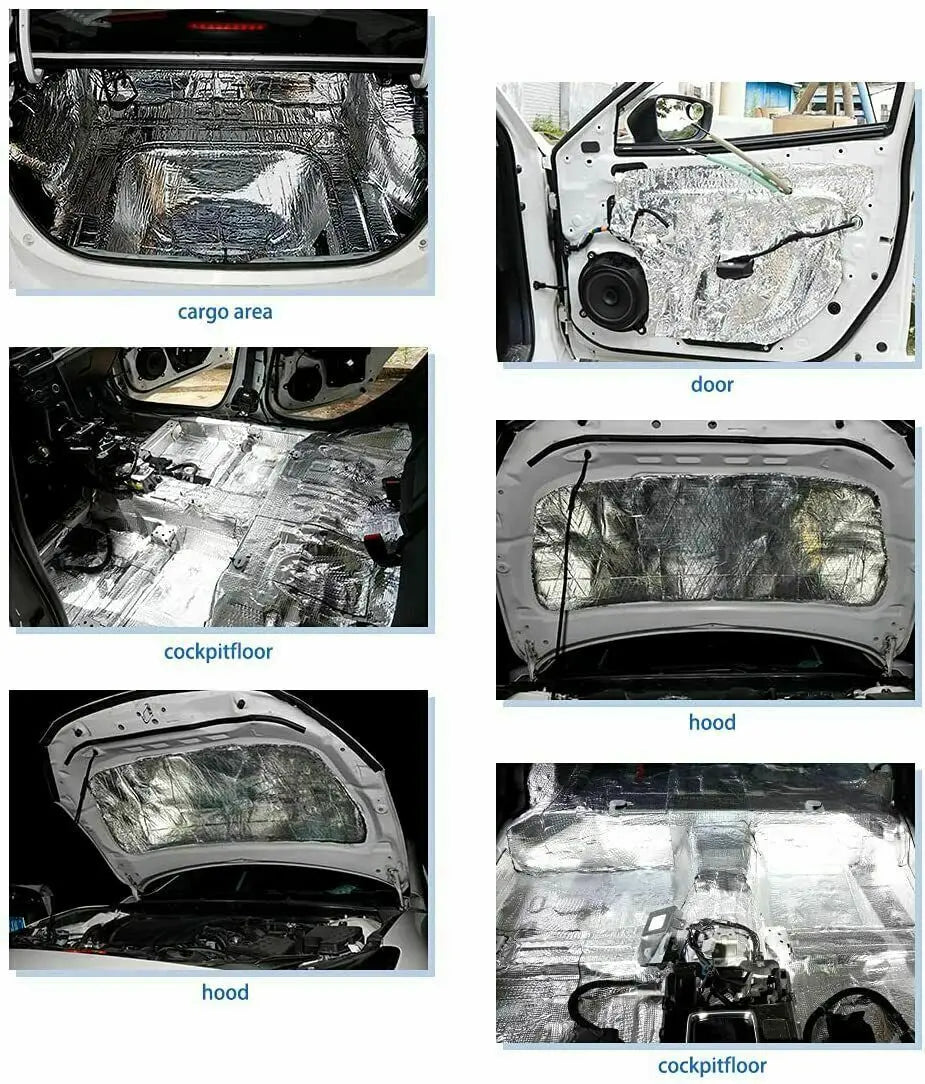 10Pcs 5mm Sound Deadener Heat Insulation Mat Car Van Sound Proofing Deadening Insulation Car Hood Insulation Silent