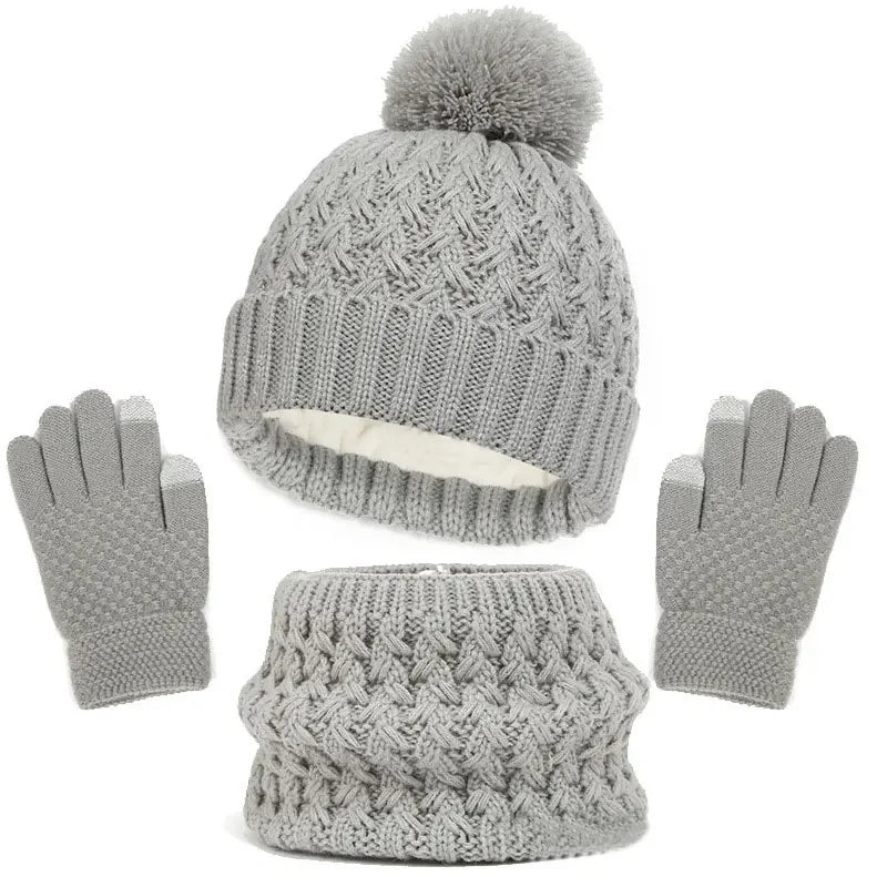 Kids Knit Beanie, Scarf & Gloves - 3 Piece Winter Set - photo 11
