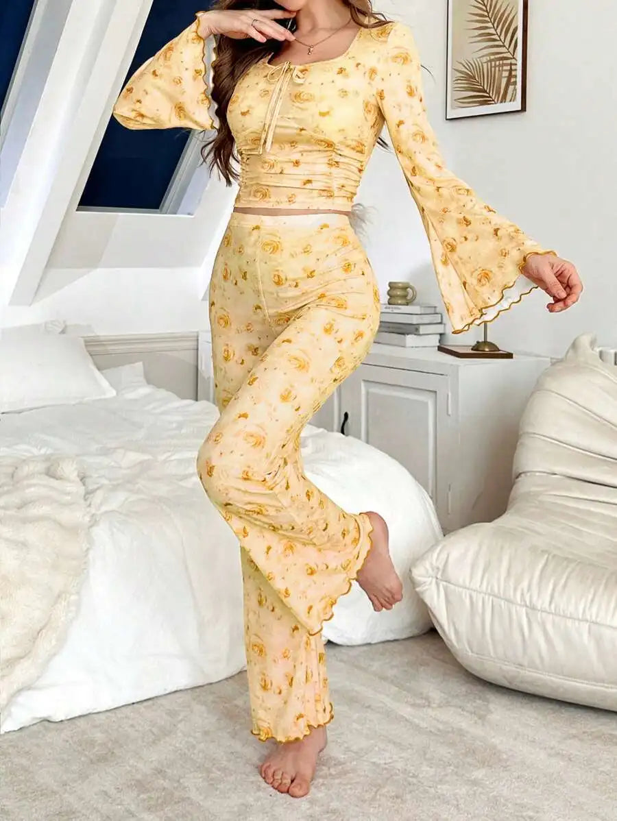 Women's pyjama set, sleep shirt and pants — view 25 of 26