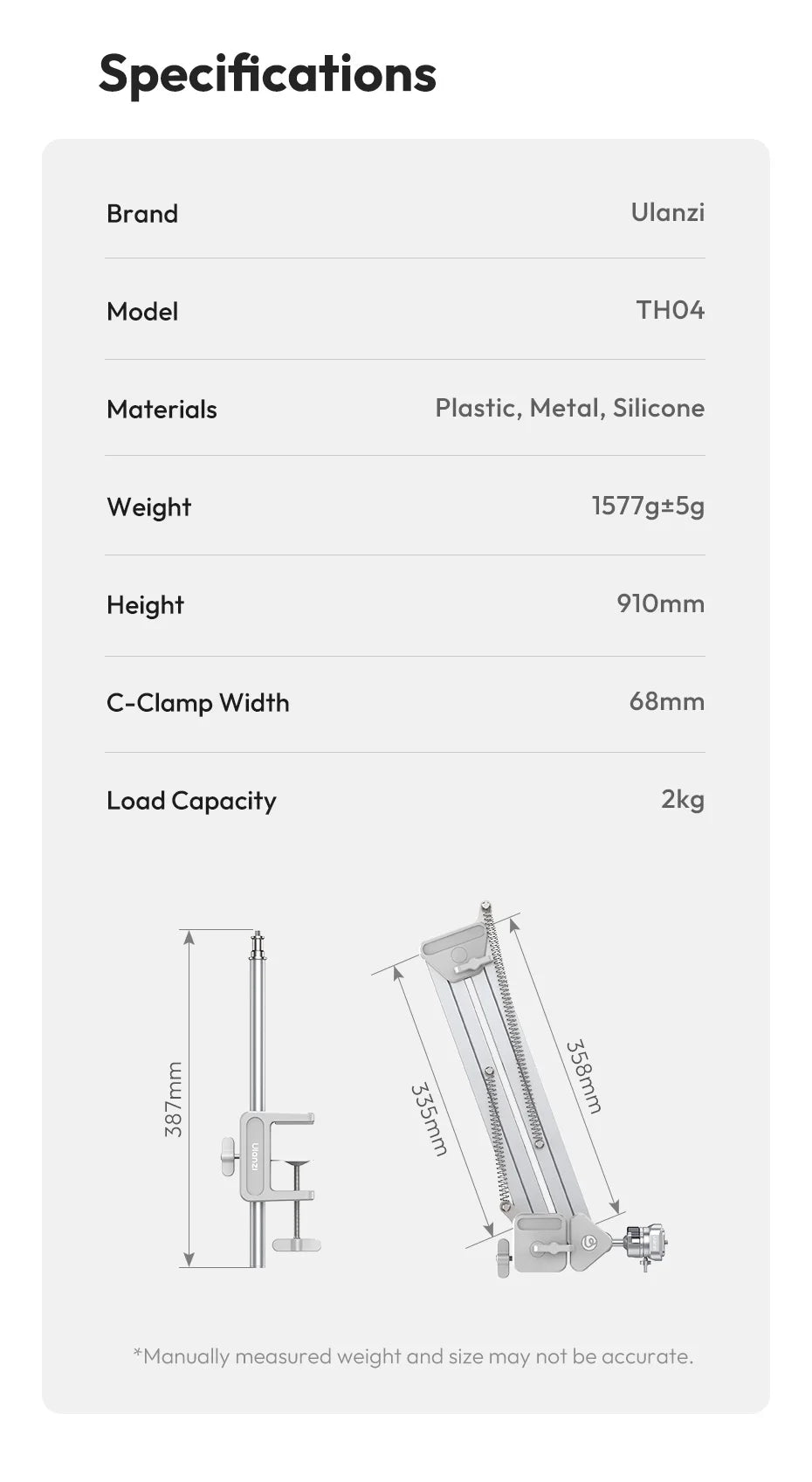 Original Ulanzi TH04 Dragon Camera Overhead Mount  Phone SLR Microphone Cantilever Bracket  Desktop Shooting Live Streaming