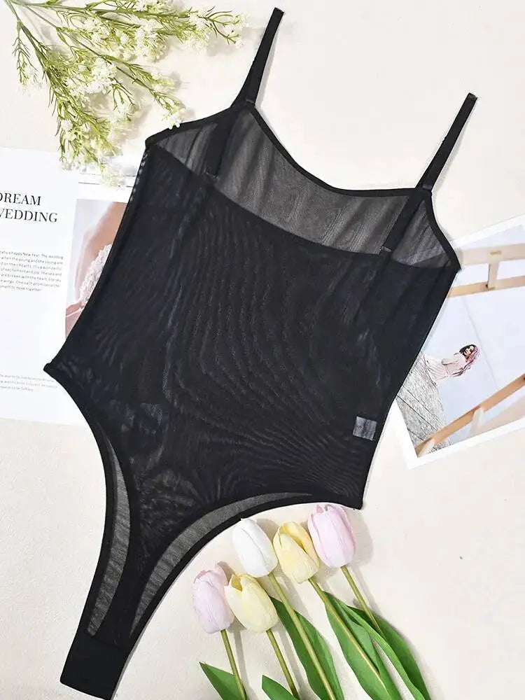 Women's sheer mesh fitted bodysuit — view 5 of 20