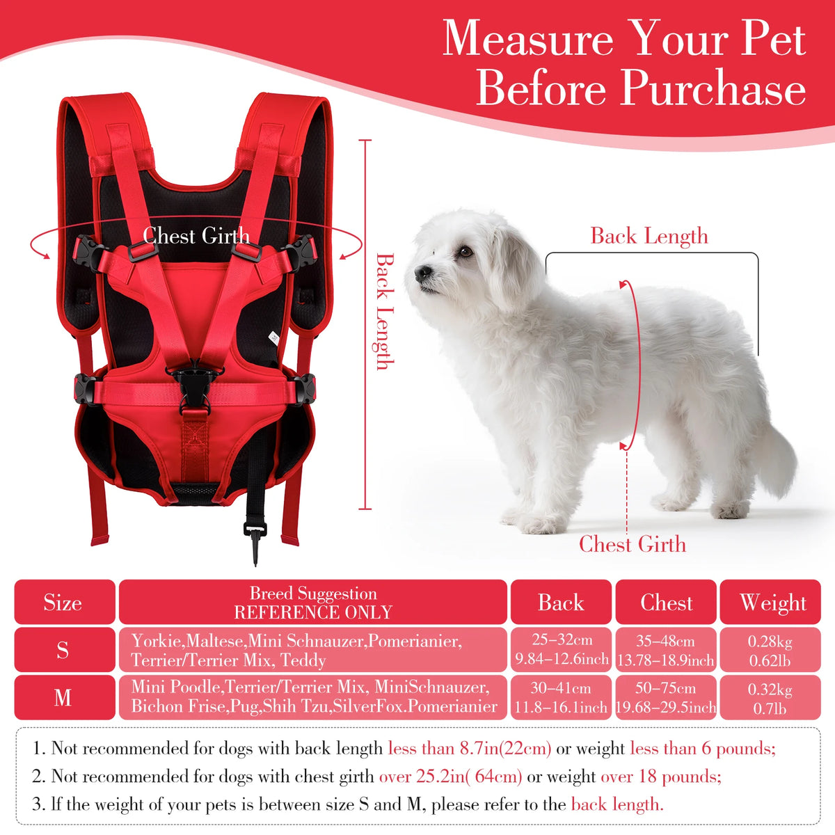 Adjustable Dog Chest Carrier - Front Backpack for Small Dogs – photo 3