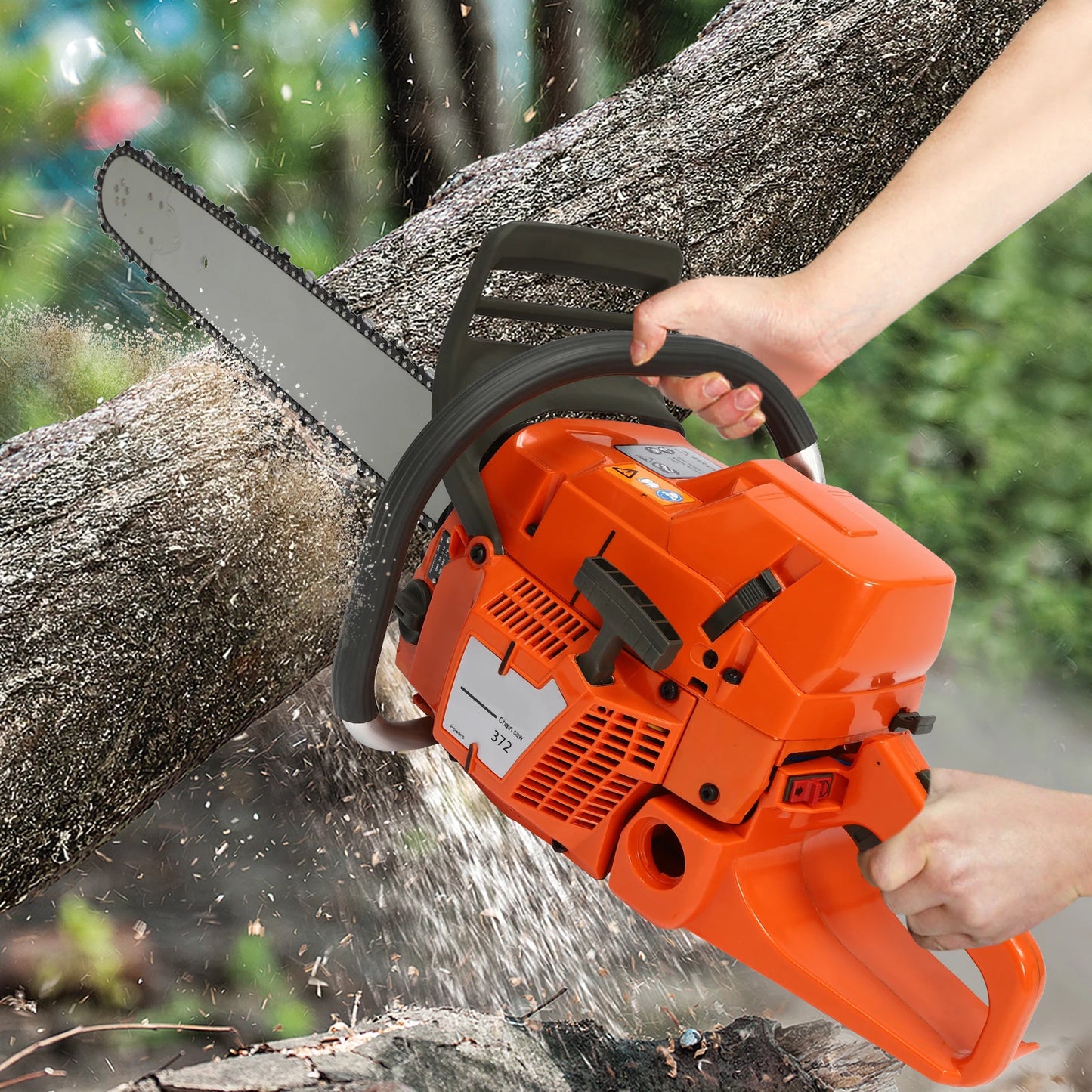 72cc 24" Gas Chainsaw — 2-Stroke Petrol Chainsaw for Tree & Wood Cutting