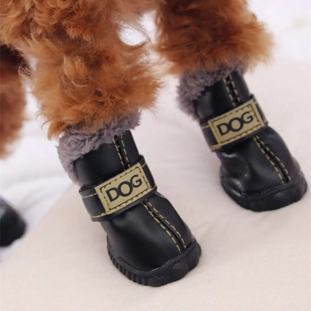 Cotton Pet Snow Boots Set of 4 - Warm Non-Slip Winter Dog Shoes - photo 3