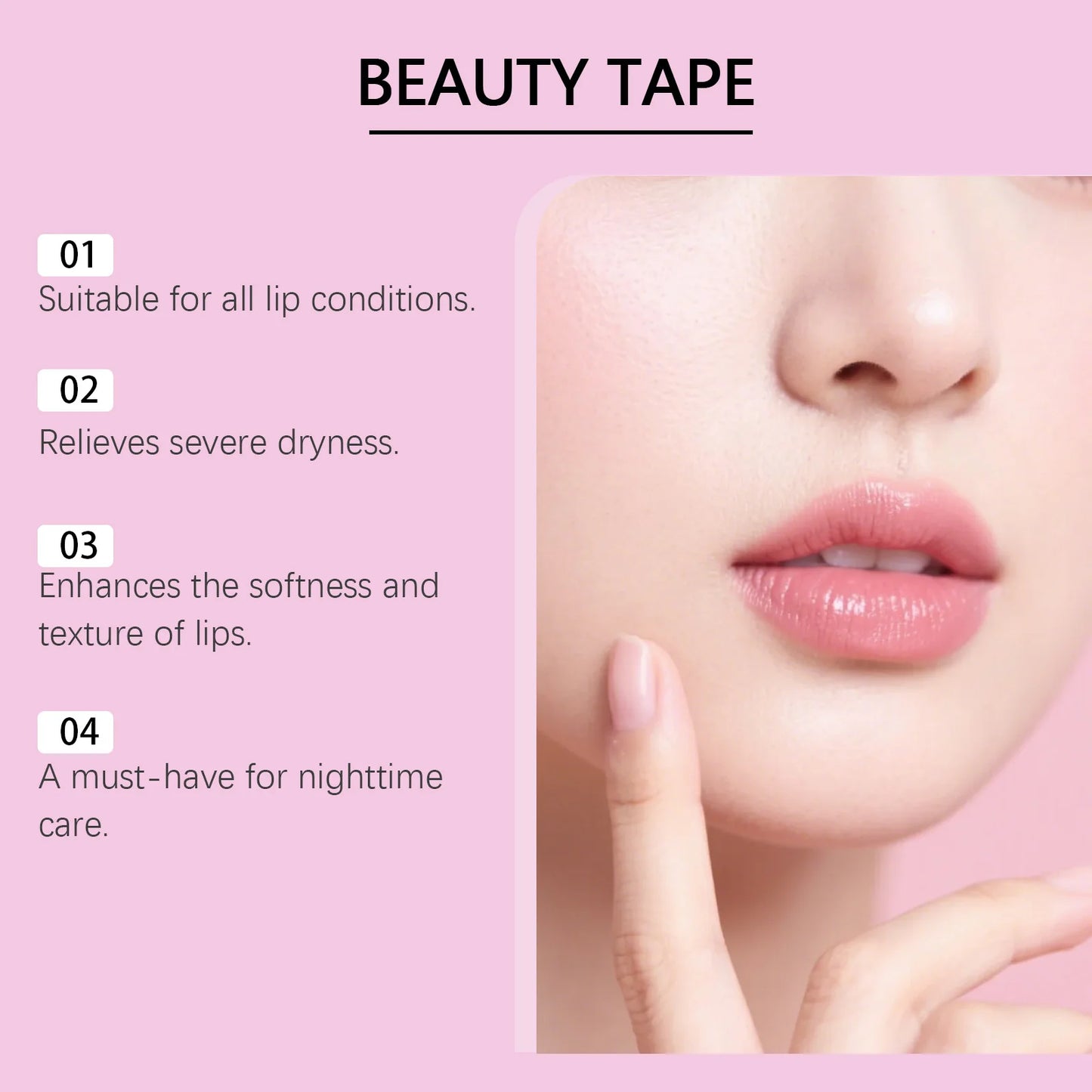 Nighttime Lip Care Lip Mask Patch- Deeply Moisture Surge,Smooths Lip Lines & 3D Contoured Fit,Anti-Chapping, Smooth Fine Lines