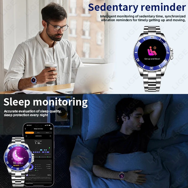 LIGE 2026 Luxury Smart Watch – Bluetooth Call, Health Monitoring & Multi-Sport | Men & Women Gift