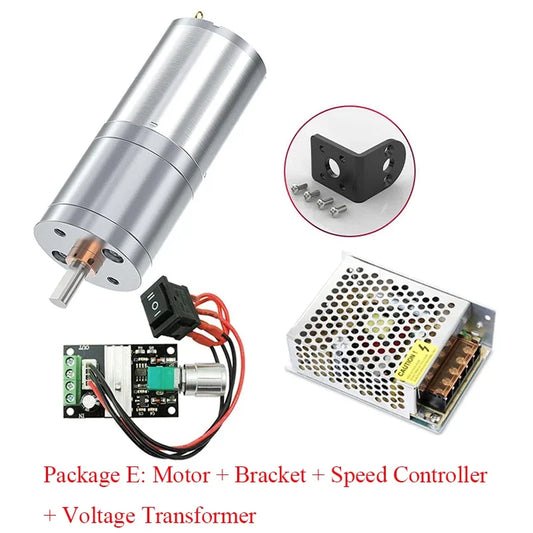 JGA25-370 Worm Gear Motor  DC 12V 24V 12RPM-1360RPM Reduction Gear Motor Large Torque High Power Reversed Motor