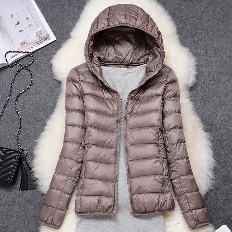 Women's Packable Hooded Puffer Jacket - Plus Size Lightweight Coat - photo 6