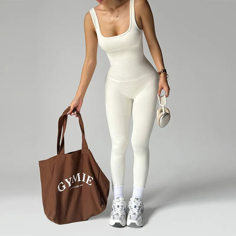 Women's Seamless Fitness Jumpsuit — Hip-Lift Workout Bodysuit