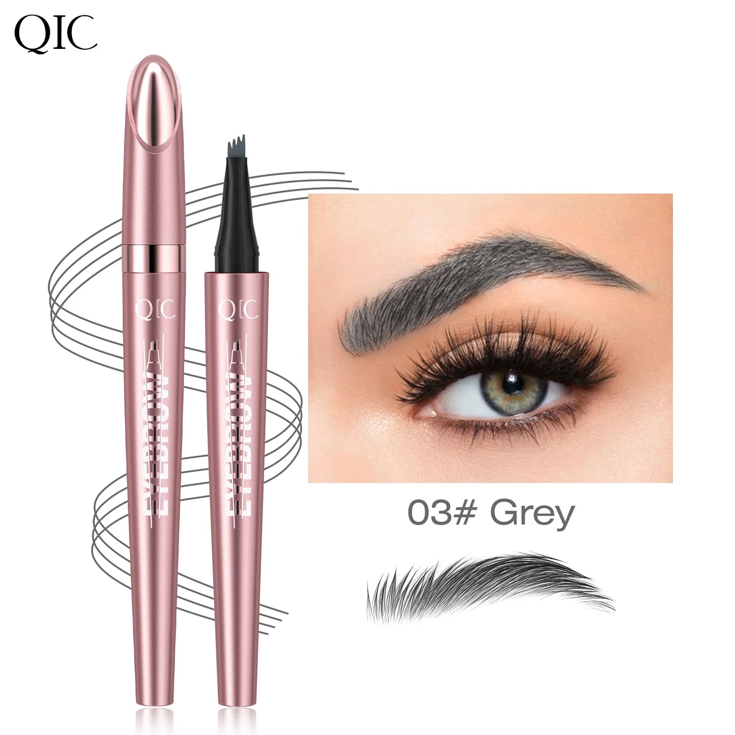 4 Fork Tip Eyebrow Pencil 3D Microblading Waterproof Dark Brown Natural Colour Fine Stroke Magic Eyebrow Pencil 2026 New Ladies