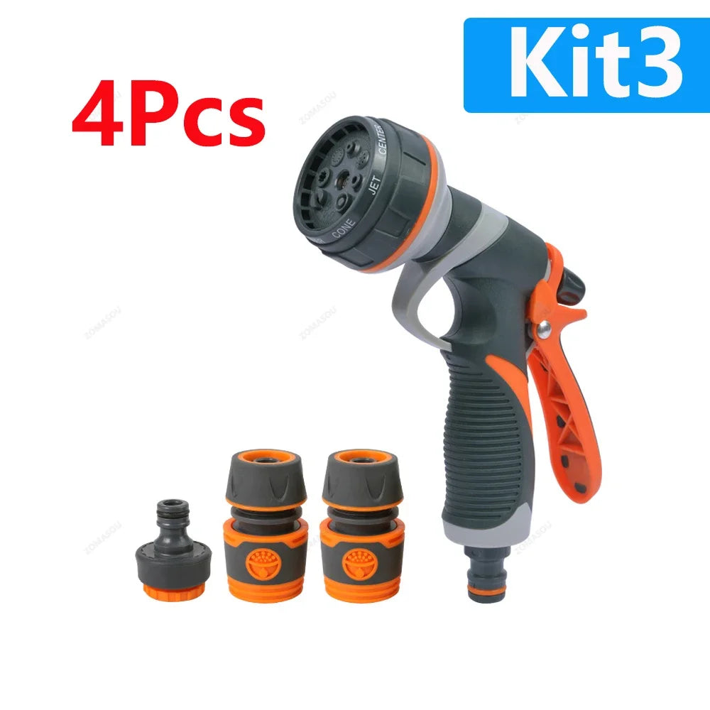 8-Mode High-Pressure Garden Watering Gun — Adjustable Sprayer Nozzle Kit
