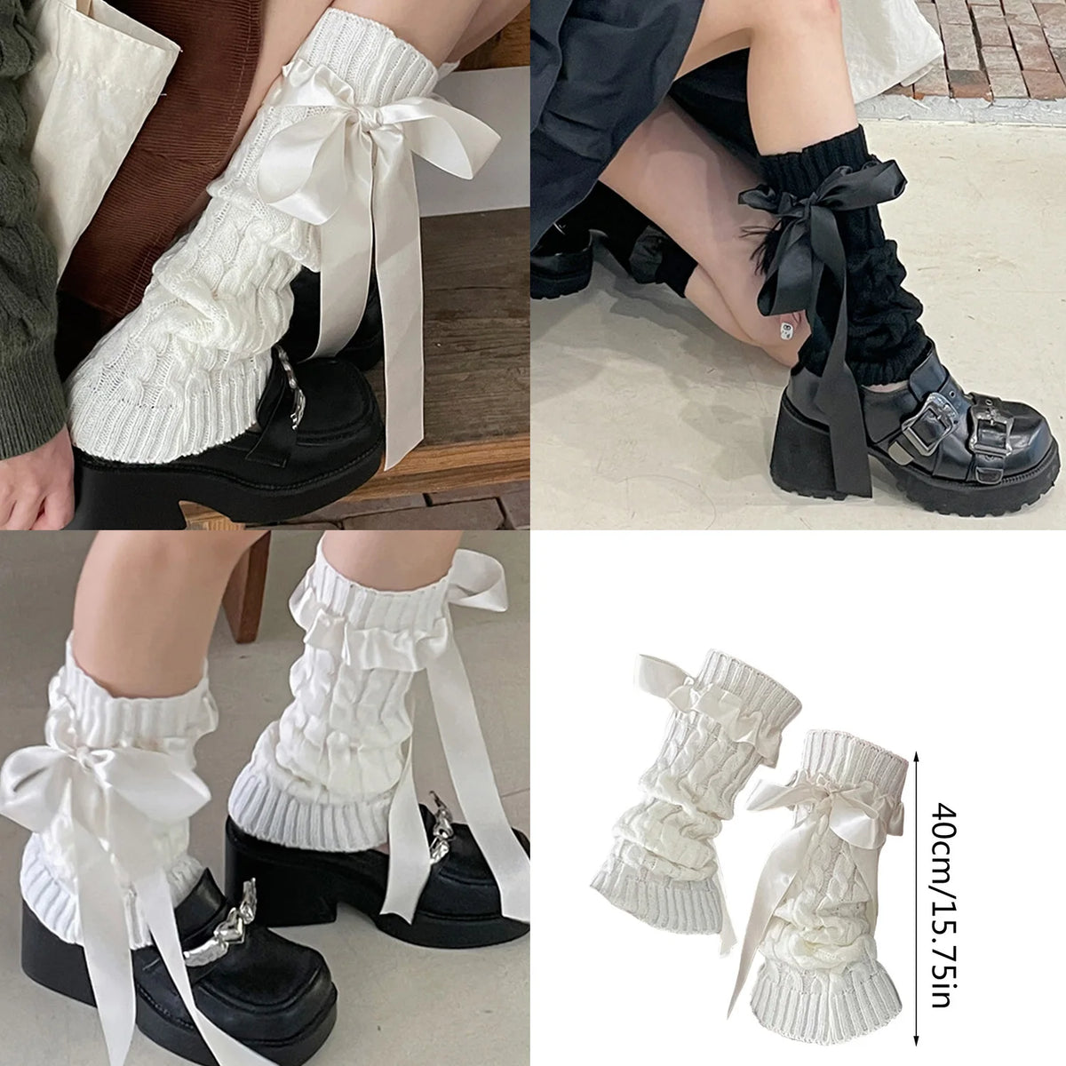 Women's Fluffy Knit Leg Warmers and Arm Warmers