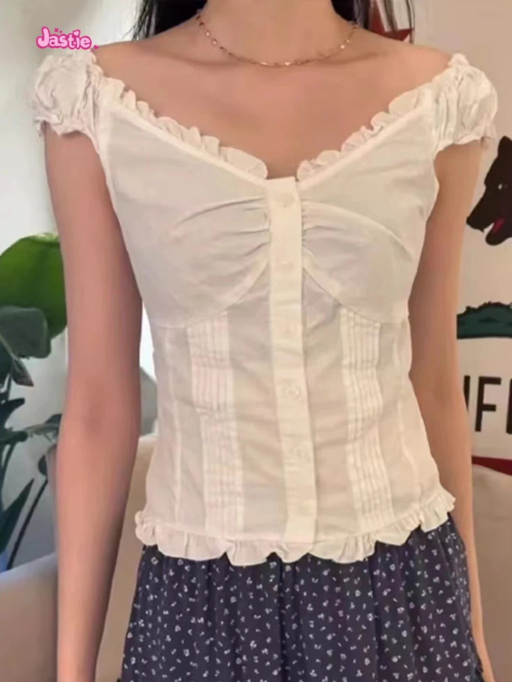 White Lace Tied Square Neck Summer T-shirts Chic Elegant Short Sleeve Tee Cotton Y2K Street Casual Bow Tie-up Top Women