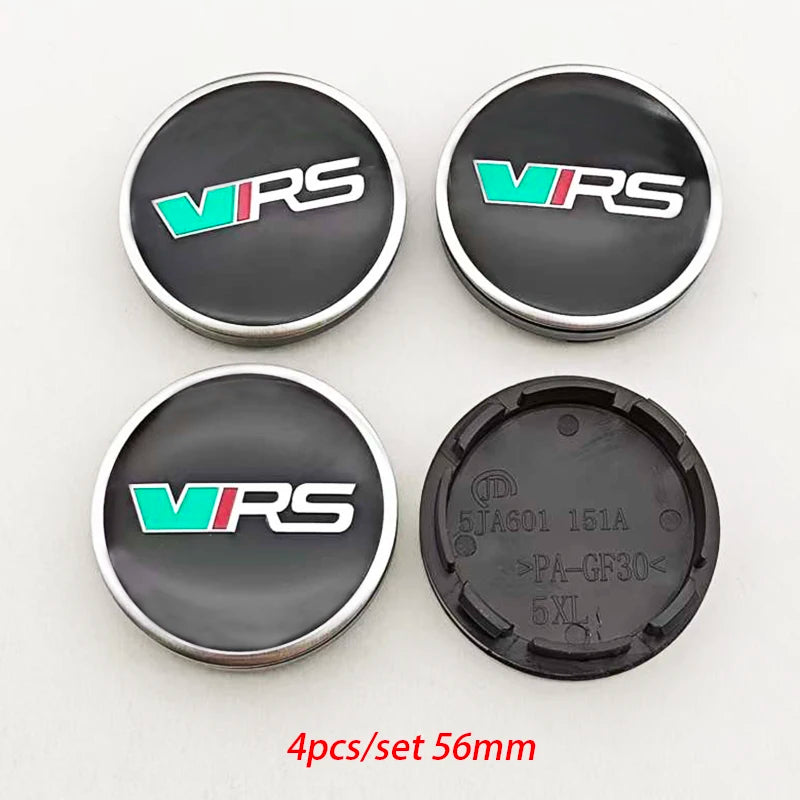 4pcs 56mm Car Styling Wheel Center Hub Caps Logo VRS Rim Cover Badge Emblem For Skoda Rapid Octavia RS Kodiaq Fabia Accessories