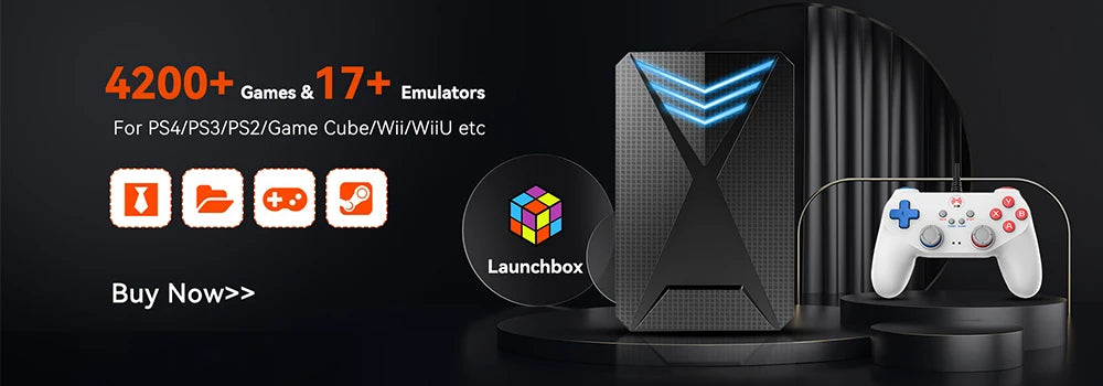 Launchbox Gaming Hard Drive Disk Retro Game Console for PS4/PS3/PS2/WiiU/Wii/N64/DC/PS1 for Win PC/Laptop With 3760+PC/3D Games