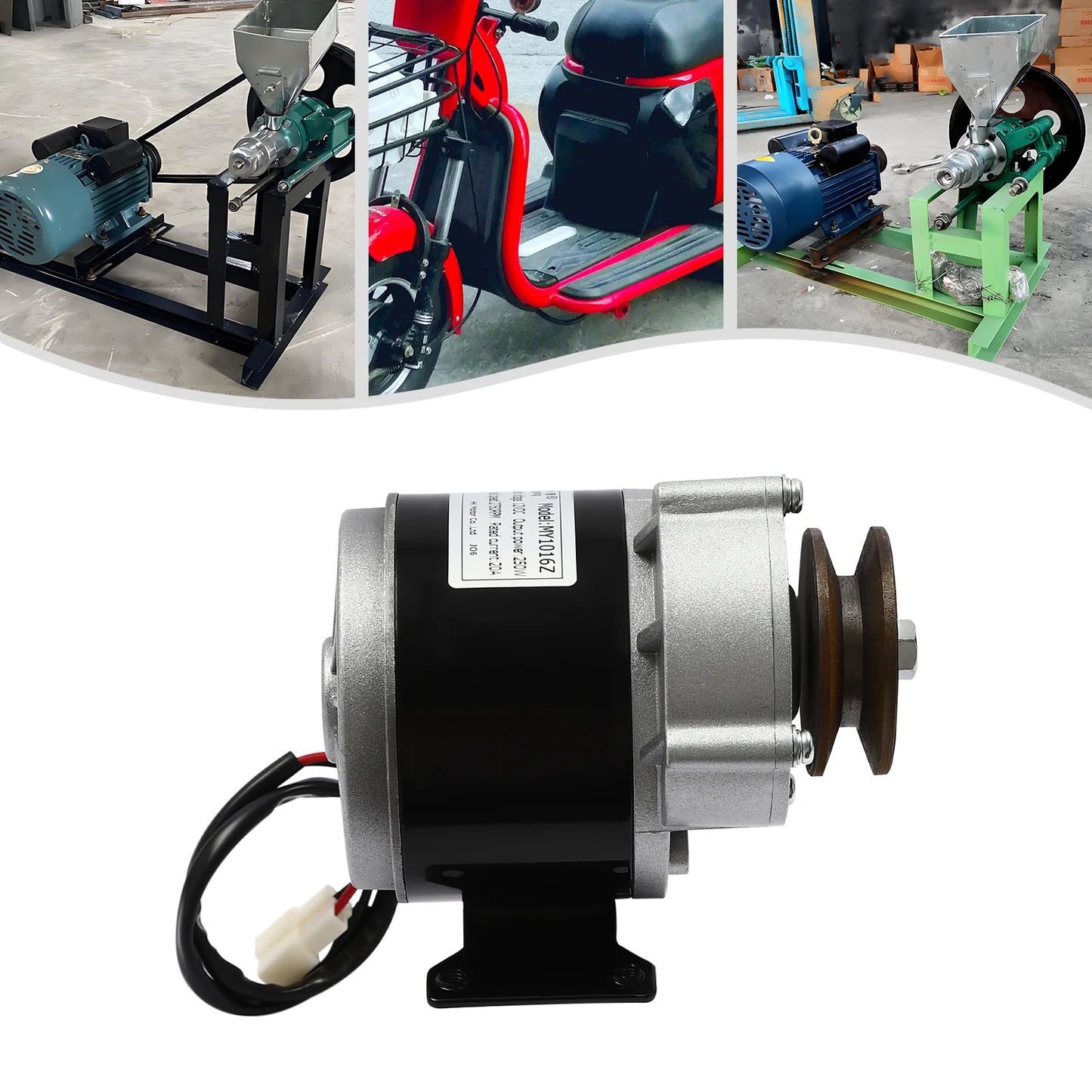 24V 250W Gear Reduction Electric Motor with Belt Pulley DC Motors Reductor for E‑bike Scooter