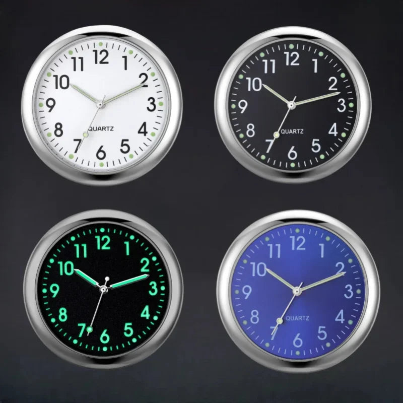 Car Clock Luminous Auto Ornament Mini Automobiles Internal Stick-On Digital Watch Mechanics Quartz Clocks 40mm 43mm