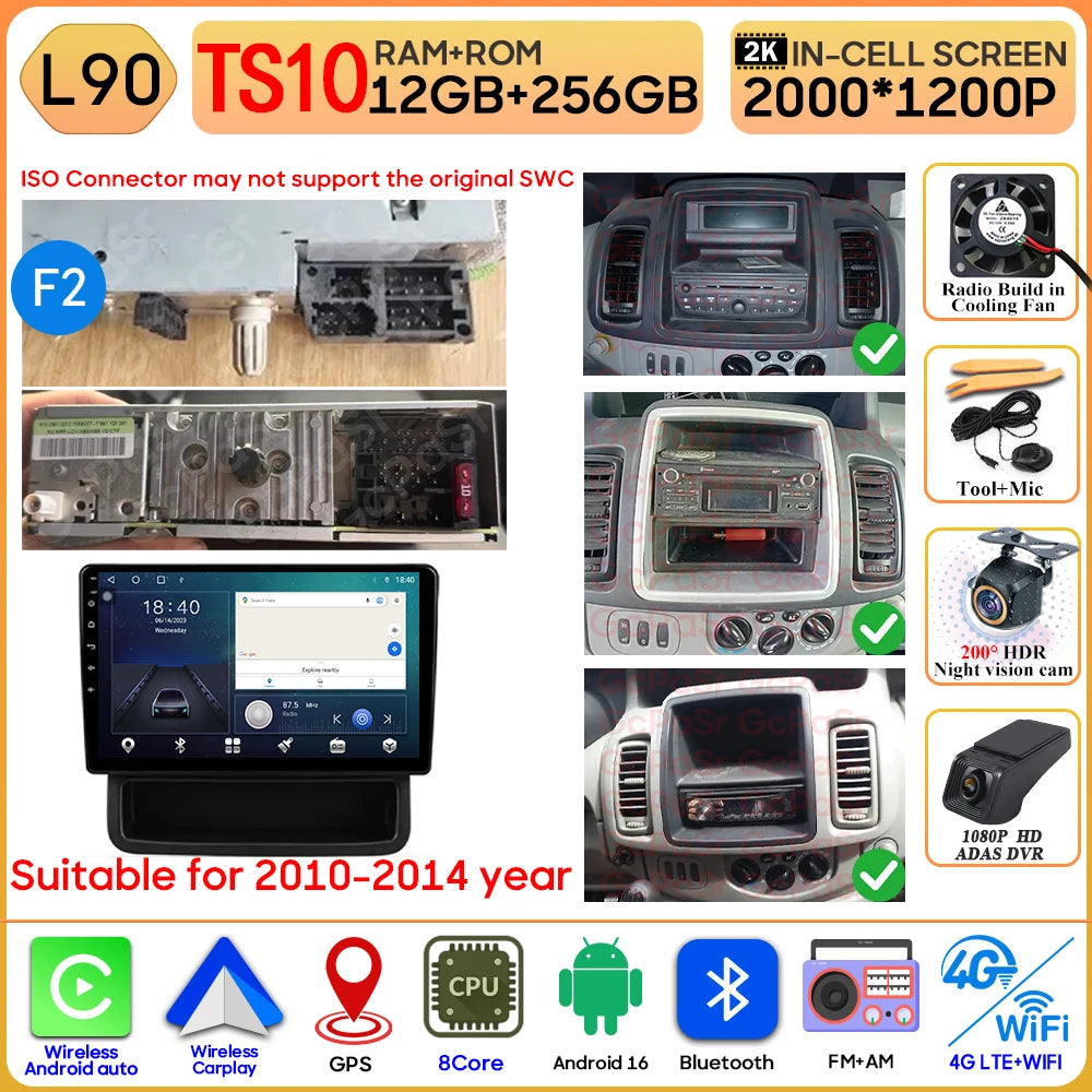 Car Stereo with Apple CarPlay & Android Auto, Compatible with Renault Trafic 2, Opel Vivaro A & Nissan Primastar