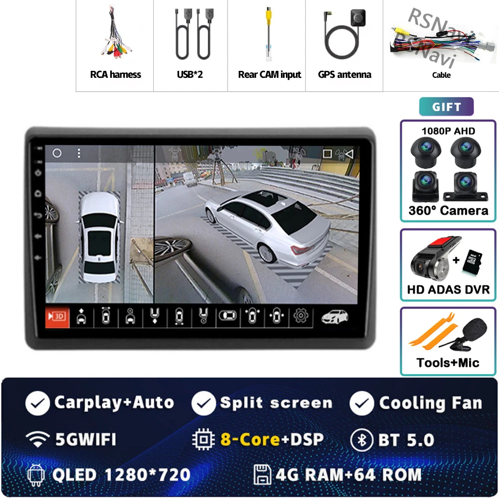 Android Car Stereo for Renault Master (2019–2022) — Wireless CarPlay, Android Auto, GPS, 360° Camera Ready