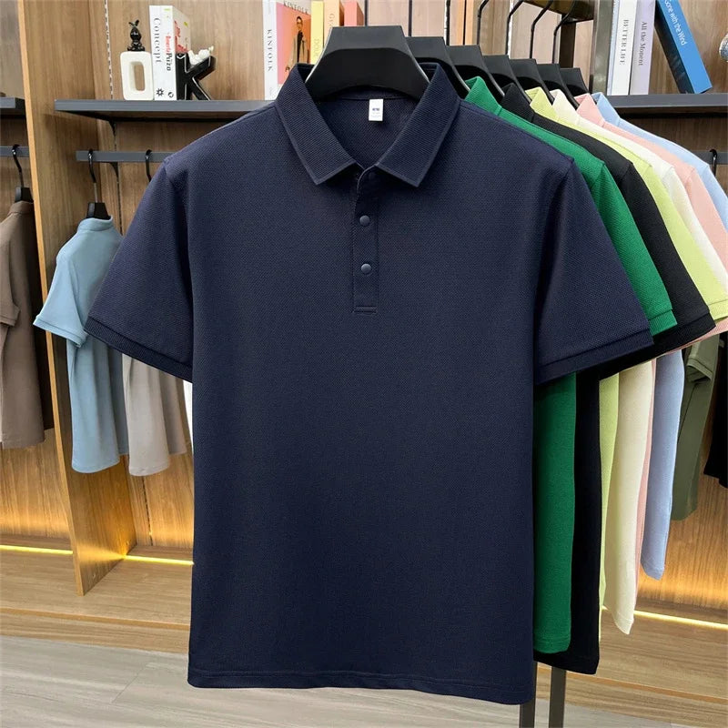 Men's Streetwear Polo Shirt - Breathable Lapel, Casual Daily Style