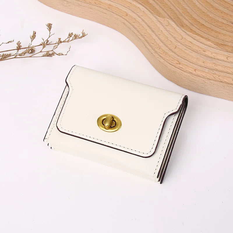 Women's Fashion Short PU Leather Wallet – Slim Coin & Card Holder Purse