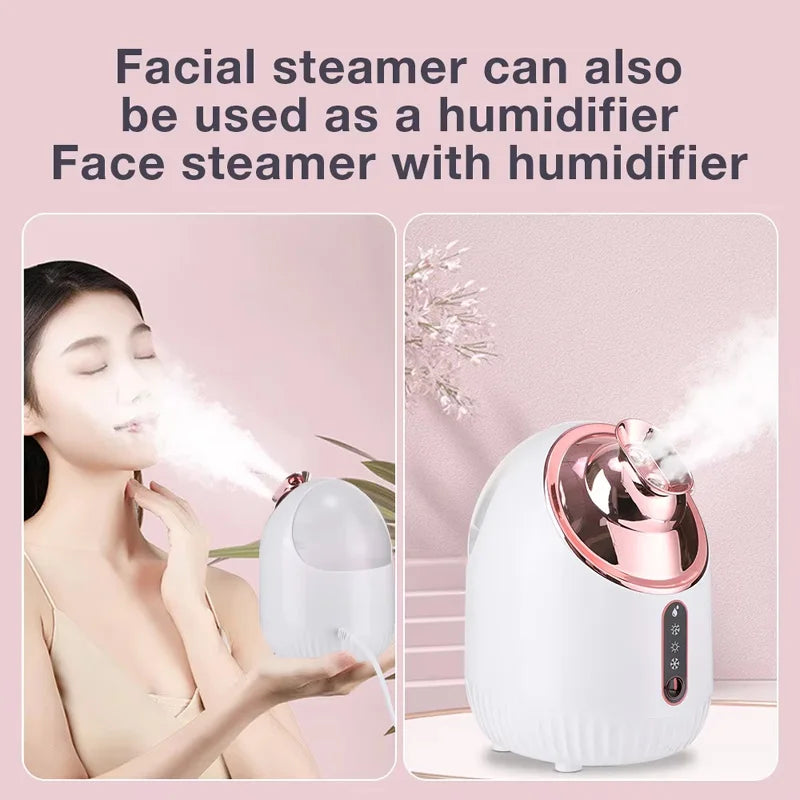 Face Steamer Nano Mist Sprayer Hot Warm Cool Nebulizer Facial Sauna Humidifier Small Hydrating Open Pore Cleaning Face Care