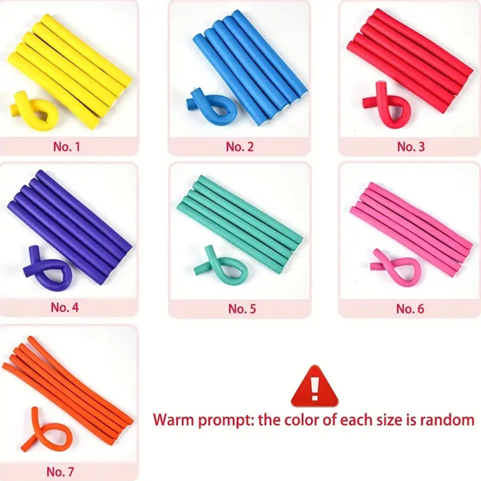 Beauty Salon Heatless Flexible Hair Rollers Curlers 42-pack 7" Soft Foam Flexi Twist Curling Rods for Short Long Hair