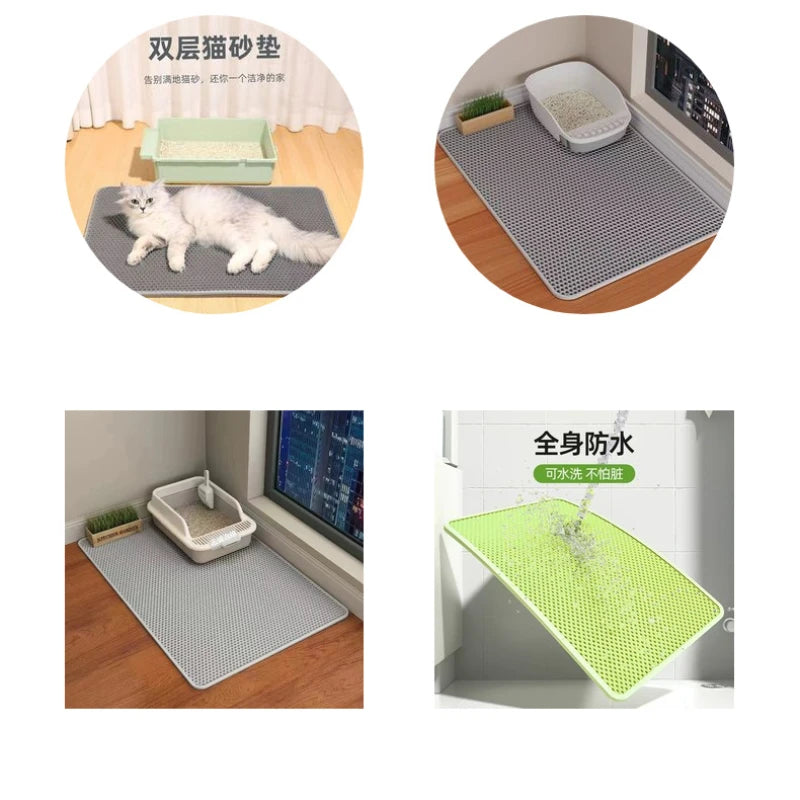 2-Layer Cat Litter Mat - EVA Sand Trapping Floor Protector – photo 4