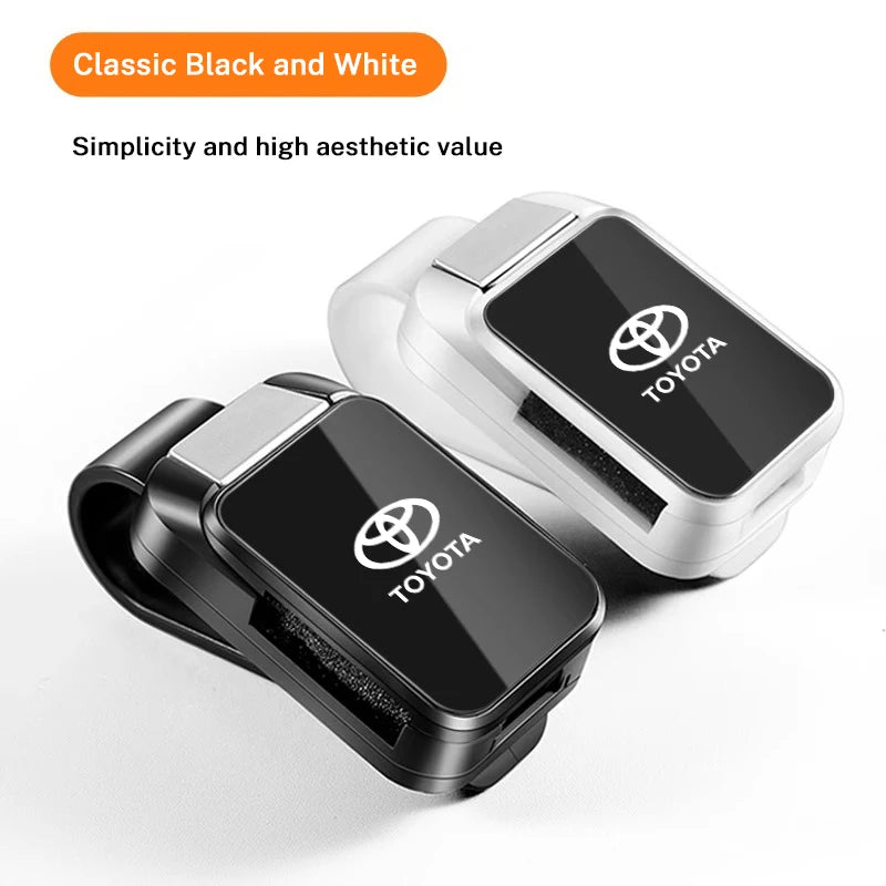 Car Sun Visor Glasses Clips Interior Eyeglasses Storage Holder Compact Storage For Toyota Corolla Hilux Avensis Auris Prado TRD