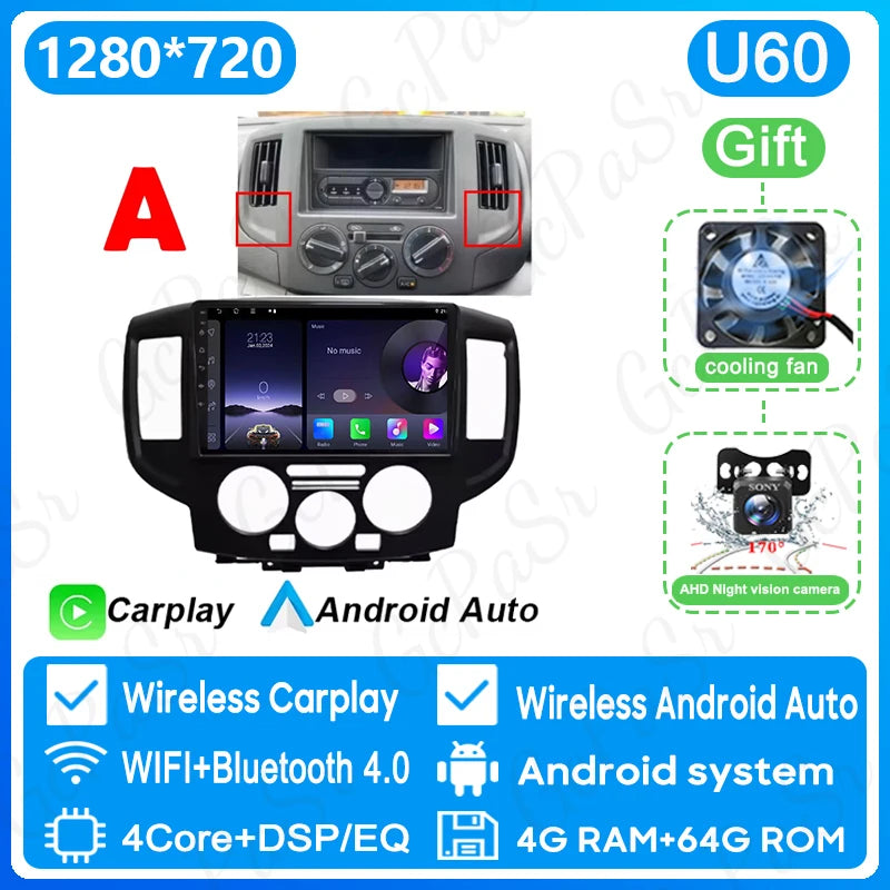 Stereo Car Radio For NISSAN NV200 2011 - 2018 GPS Navigation Android 16 Multimedia Player Carplay Auto 4G WIFI BT No 2din DVD