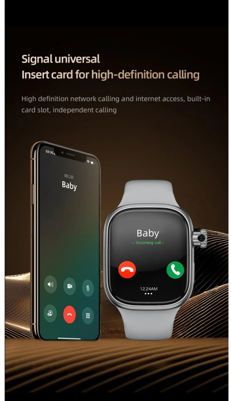 VP49 5G Smartwatch S12 Plus 5G LTE Android 13.0 Smart Watch With 190° Rotating Camera GPS WIFI Compass Play Store Sim Card Slot