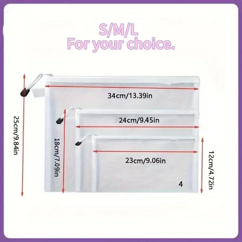 1-24pcs Storage Bag Mesh Zipper Toy Building Block Puzzle Sub-package Children Particle Zipper Transparent Finishing Storage Bag