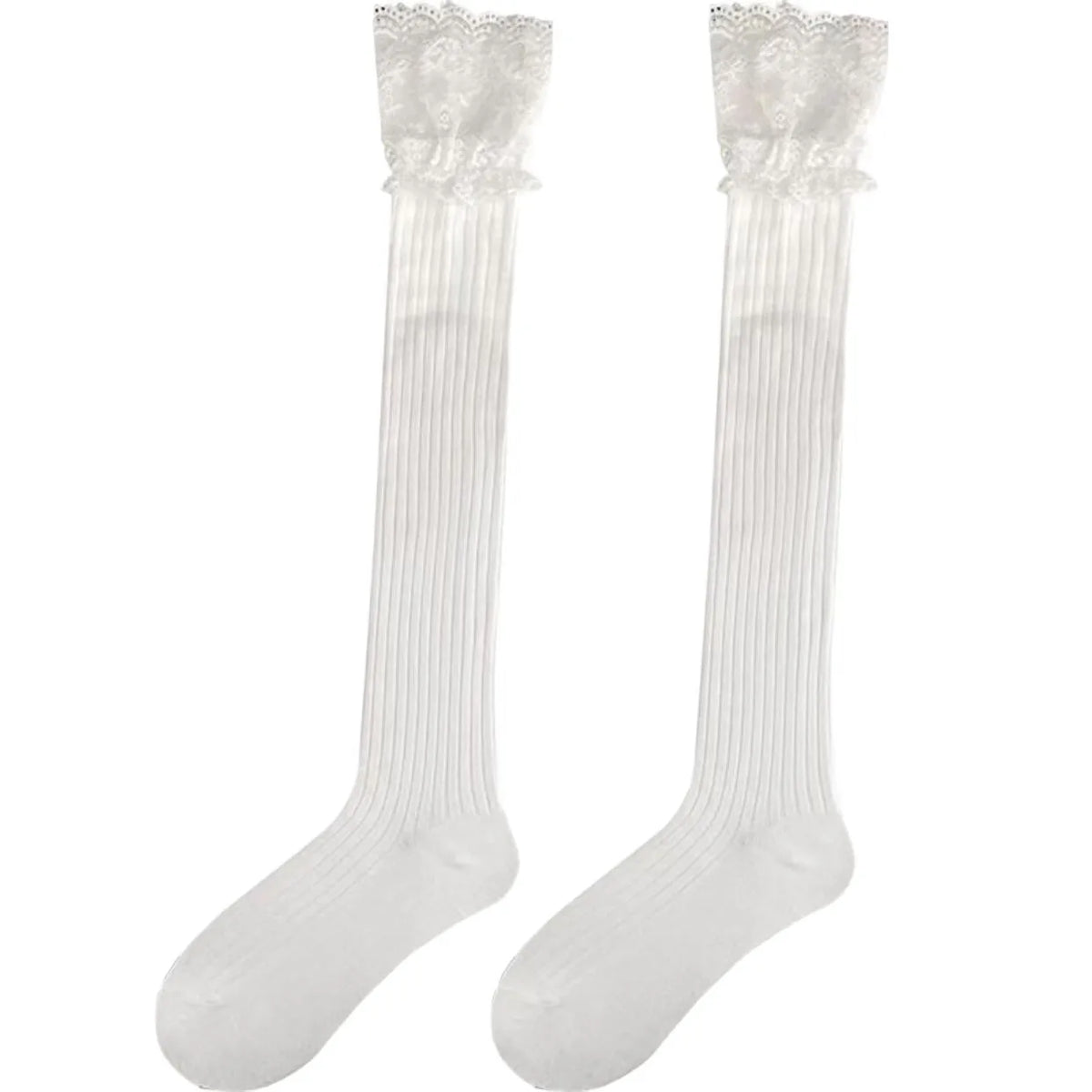 Women's Lace Trim Thigh High Stockings