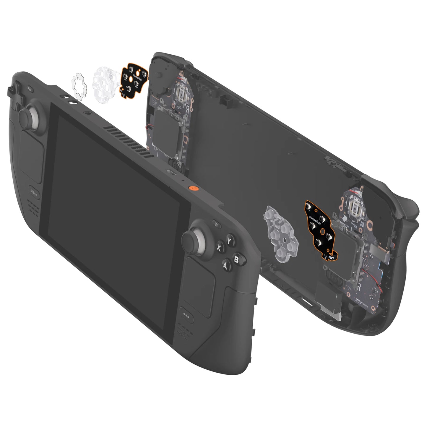 eXtremeRate Face Clicky Kit for Steam Deck OLED Handheld Console, Dpad View A B X Y Menu Keys Face Buttons Mouse Clicky Kit