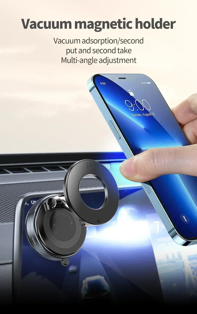 2026 Strong Magnetic Car Phone Holder Foldable Design 360° Adjustable Vacuum Mount For Car/desk/bathroom/universal Use