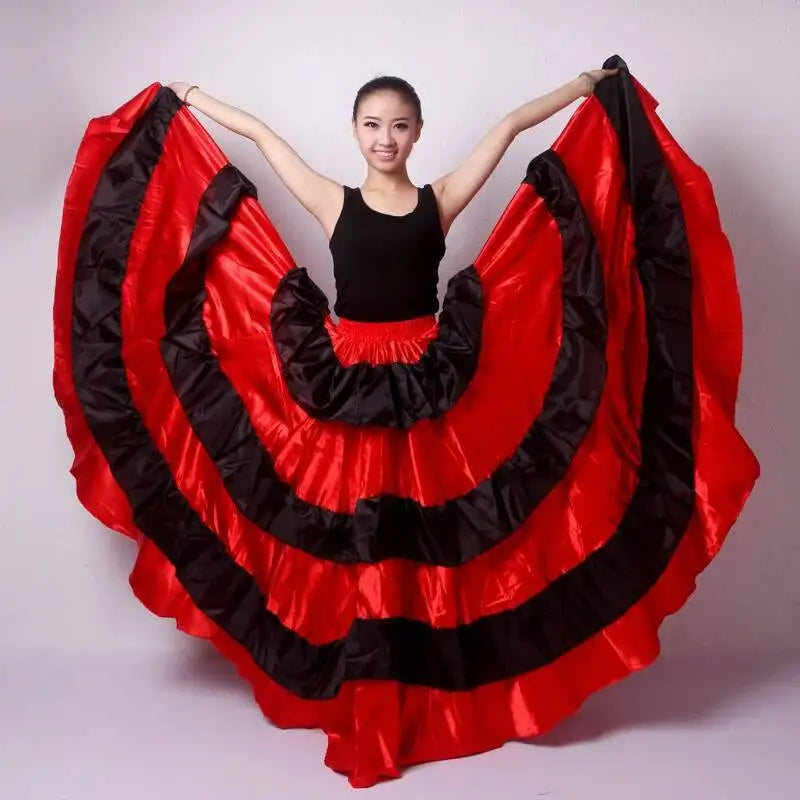 Women's satin big swing flamenco dress