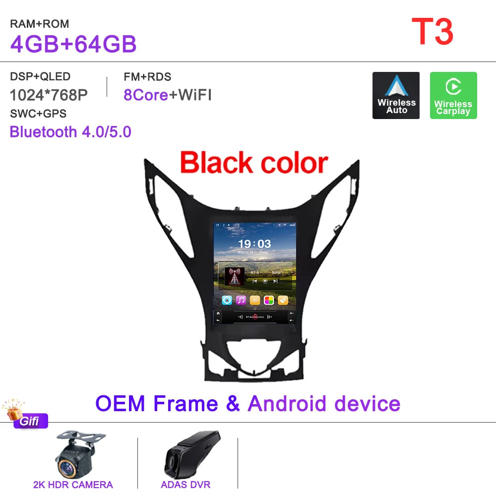 9.7" Car Stereo with Apple CarPlay & Android Auto, Compatible with Hyundai Azera (2011-2012)