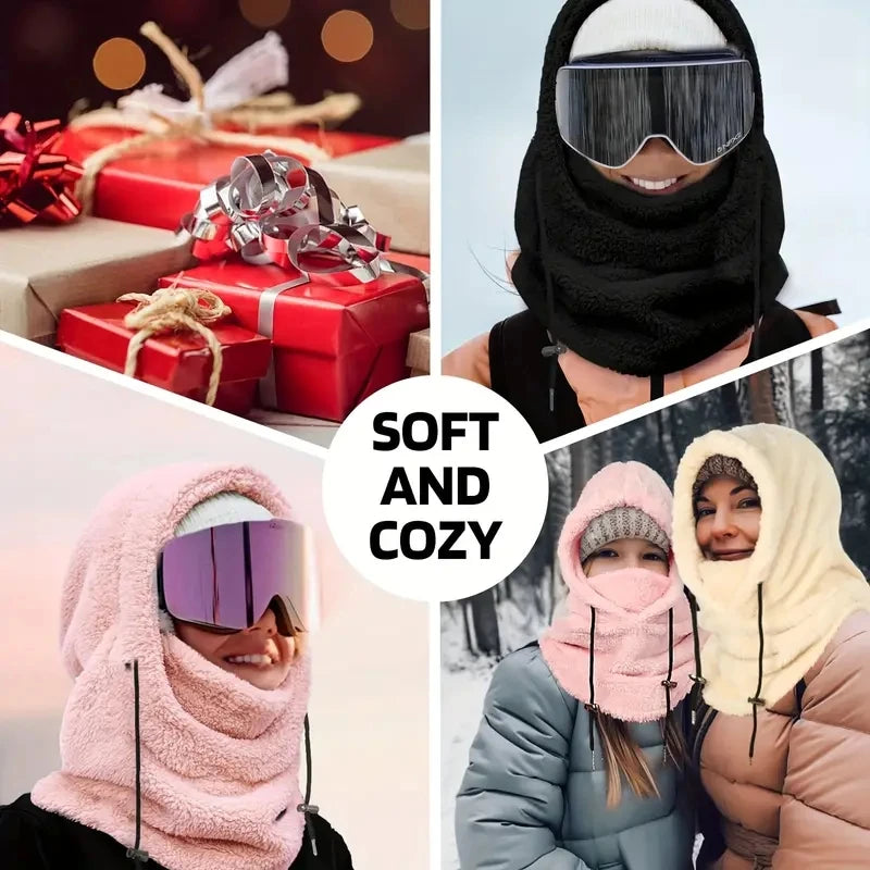 Fleece Balaclava Ski Hood, Windproof Face Cover
