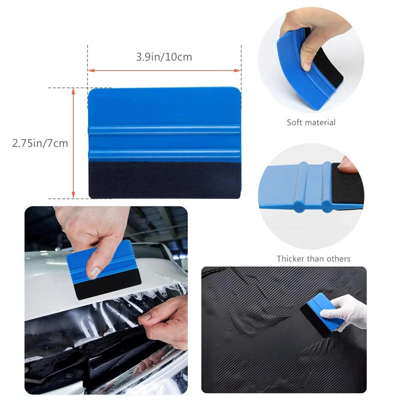 Car Vinyl Wrap Tools Kit Rubber Squeegee Mini Scraper for Installing Car Stickers Window Film Tint Application Tools