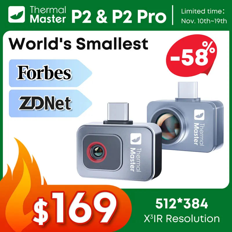 P2 Pro Thermal Imaging Camera — 256×192 Infrared Sensor for Phones