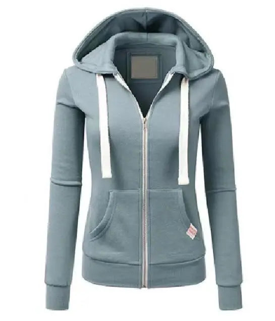 Women's Zip Up Hooded Sweatshirt - Casual Long Sleeve Jacket - photo 8
