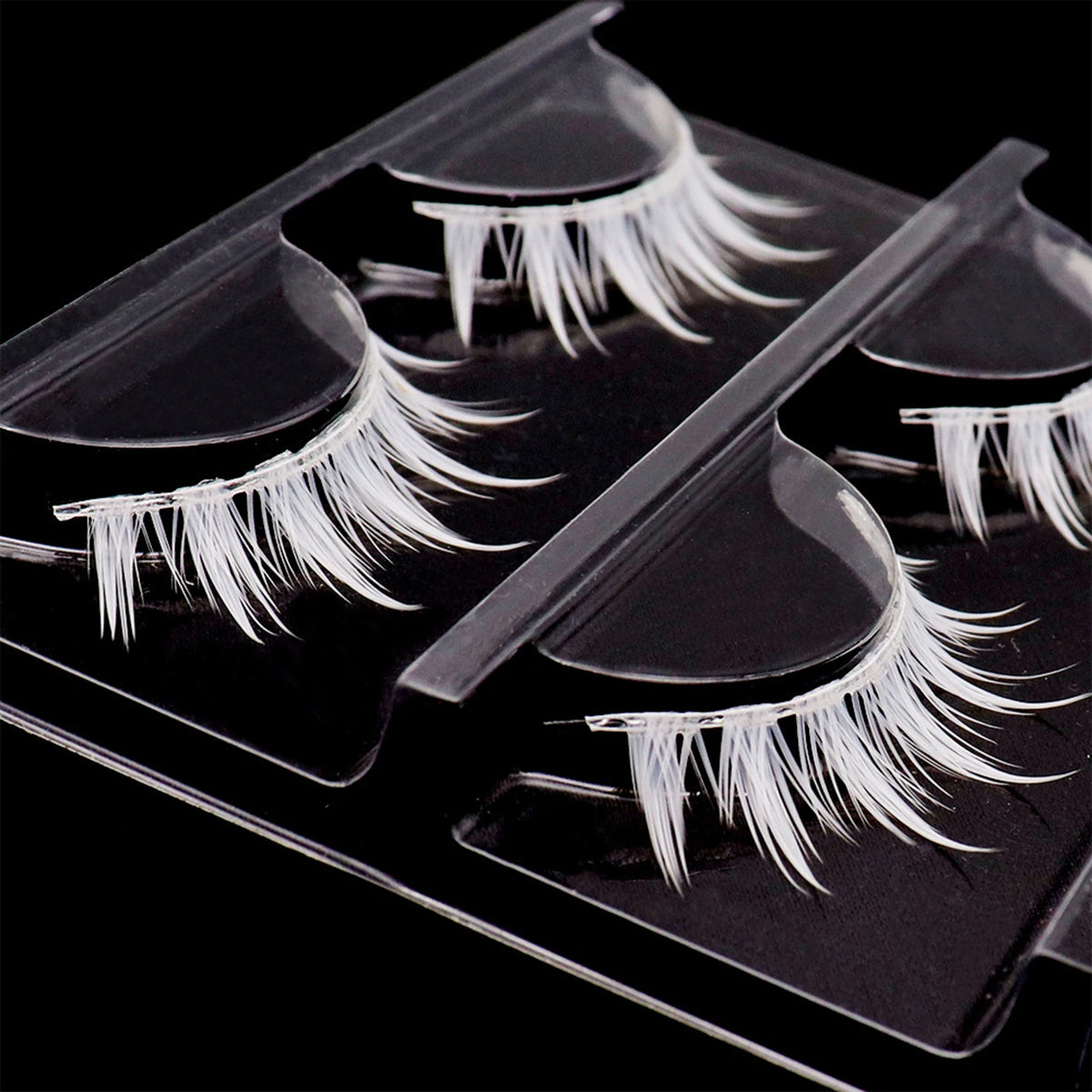 White Feather Lashes Strips Manga Cosplay False Eyelashes Full Srip Cluster Lashes Extensions Halloween Christmas Party Makeup