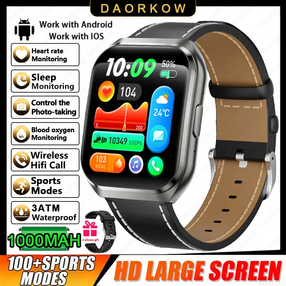 Men's Smart Watch — 1000mAh Long Standby, IP68, BT Calling