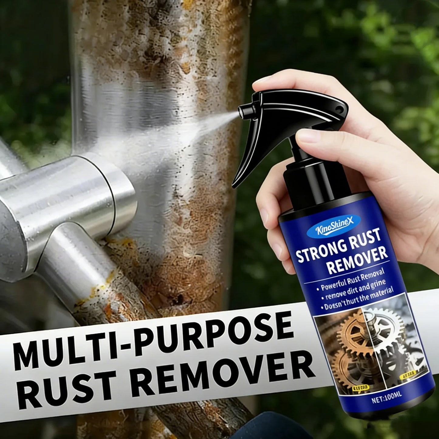 Car Rust Remover Auto Exhaust Pipe Rust Derusting Spray Quickly Car Wheel Hub Care Clean Metal Iron Prowder Stain Removal Agent